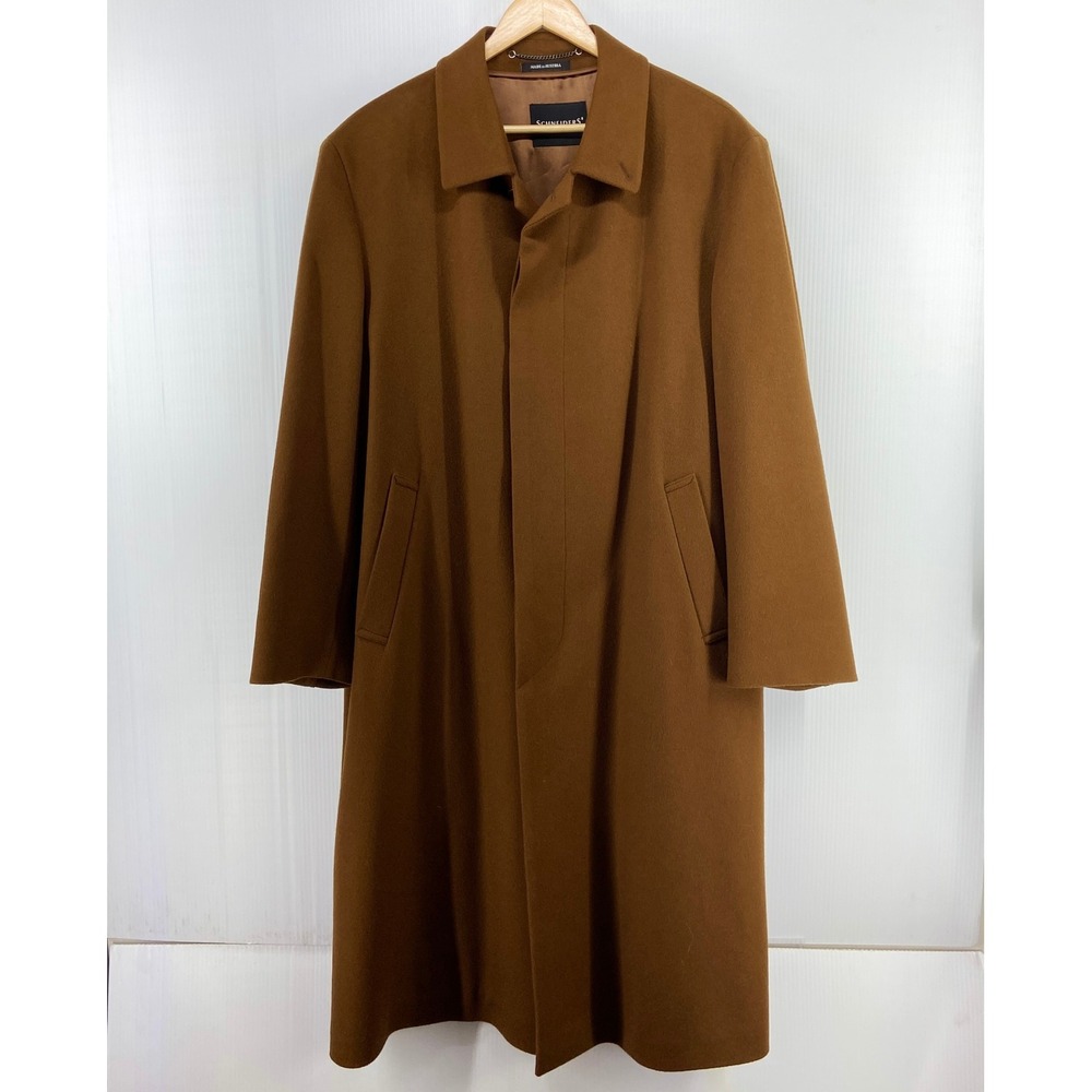 Schneiders Salzburg Camel Brown Virgin Wool Cashmere Long Coat Mens US 42